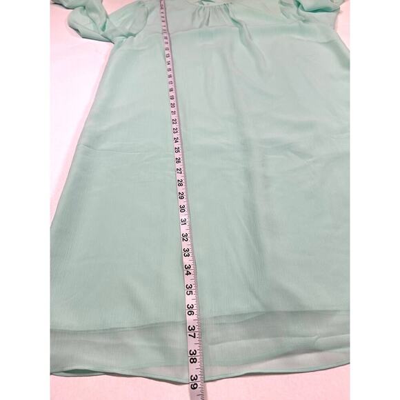 NWT J. Crew Size 14 Mock neck Shift Dress Long Sleeves Mint Green Chiffon - Picture 12 of 13